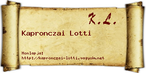 Kapronczai Lotti névjegykártya